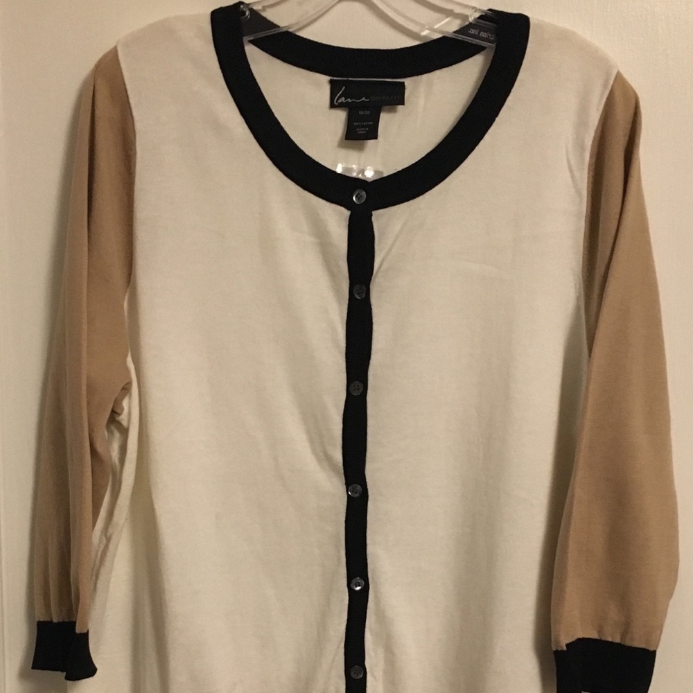 NWT Black White Beige Cardigan Lane Bryant 18/20